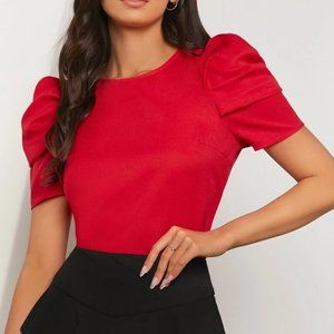 Red Puff Sleeve Top